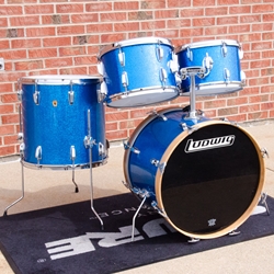 60's Ludwig Keystone Badge Blue Sparkle Kit - 20" 12,13,16" ISS28387