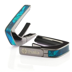 Thalia Black Chrome Capo w/Teal Angel Wing Inlay TH-CB200-TW