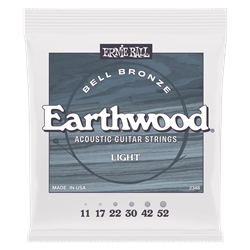 Ernie Ball Light Earthwood Bell Bronze Acoustic Guitar Strings 11-52 Acoustic Guitar Strings 12-54 P02348