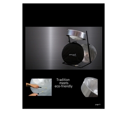 Panyard C-20 Lead Steel Pan - High Gloss Silver PACKAGE - Pan + Stand + FREE Mallets W1704