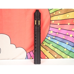 BaFlute F# Medium Low Tone Drone Flute, 432hz Double Chamber Drone Flute, Native American Style Flute, Black DUO362BLK