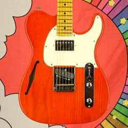Used G&L ASAT Tribute Semi-Hollow Electric Guitar, Transpartent Orange, Bluesboy ISS29124