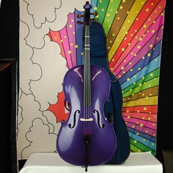 Used Stentor Harlequin Purple Cello 4/4, Bow & Case ISS28942
