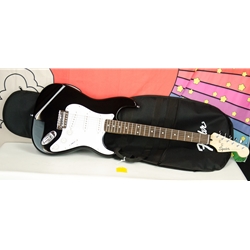 Used Squier Stratocaster Electric Guitar - Black w/ Fender Gigbag ISS29846