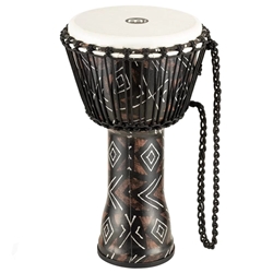 Meinl Percussion 10" Rope Tuned Travel Series Djembe, Synthetic Head (Patented), Kanga Sarong PADJ6-M-F