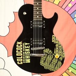 Used Schecter Diamond Series Electric Guitar Coldcock Whiskey Graphic, Black ISS30078