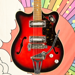 Used Teisco Mayfair Deluxe Electric Guitar, Red ISS30148