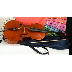 Used Glaesel CE42E3 3/4 Cello w/ Carry Bag & Bow ISS30272