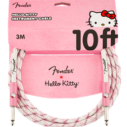 Fender® x Hello Kitty® White/Pink Woven Cable, 10' 0990818123