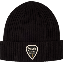 Fender Pick Patch Ribbed Beanie, Black 9106111707