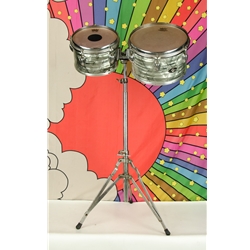 Vintage Slingerland 8" & 10" Concert Toms & Tom Stand, Black Diamond ISS30490