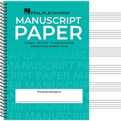 Hal Leonard Wide Staff Wirebound Manuscript Paper HL00210006