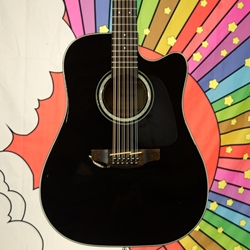 Used Takamine GD30CE-12, 12 String Dreadnought Acoustic Guitar, Pickup & Tuner, Black ISS30803