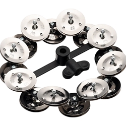 Meinl 5" Hihat Tambourine, Dual Row, Stainless Steel Jingles HTHH2BK