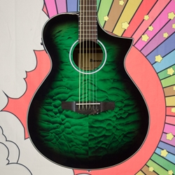 Ibanez AEWC16QA Acoustic - Electric Guitar - Transparent Emerald Burst AEWC16QA-TEH