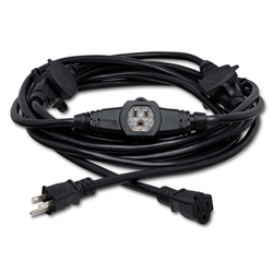 Hosa 30' Line Power Distribution Cable with 6 Inline Outlets and NEMA 5-15 Connectors PDX430