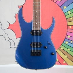 Ibanez Solidbody Electric Guitar with Meranti Body, Maple Neck, Jatoba Fingerboard, and 2 Humbucking Pickups - Blue Metallic, CLOSEOUT RG421EXPBE