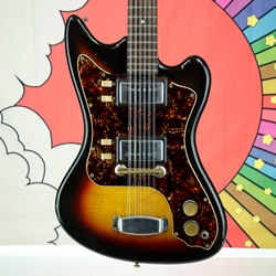 Vintage Supro Lexington 12-String Electric Guitar, 3 Color Sunburst, Gig Bag ISS29365