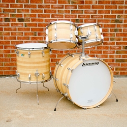Vintage 70s Ludwig Big Beat Drum kit, 12, 13, 16, and 22", Butcher Block ISS31523