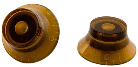 Xyz Set of (2) Amber Top Hat Knobs HK030