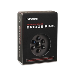 D'addario D'Addario Ebony Bridge Pins with End Pin Set, Abalone Inlay PWPS2